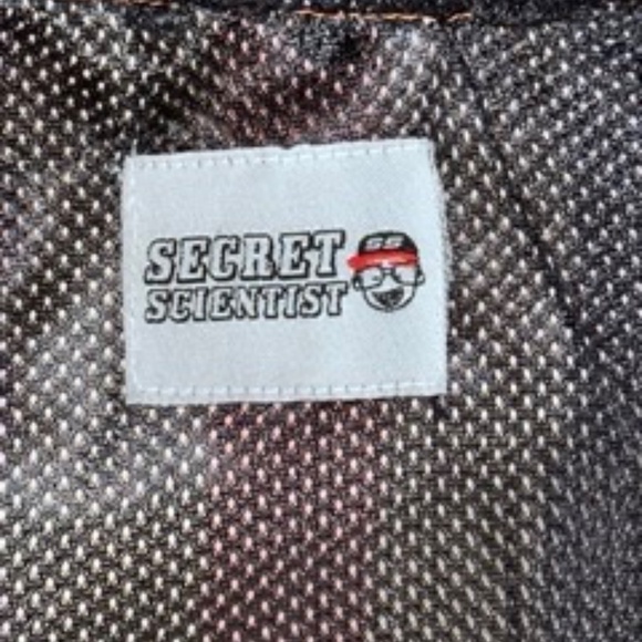 Trendy SECRET SCIENTIST Mens Urban HOODED JACKET Small Orange Patch Logo - Picture 3 of 3